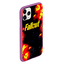 Чехол iPhone 11 Pro матовый Fallout огненные краски стиль, цвет: 3D-фиолетовый — фото 2