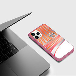 Чехол iPhone 11 Pro матовый Nissan auto car, цвет: 3D-малиновый — фото 2