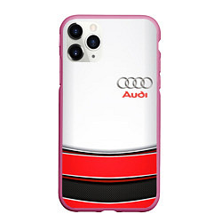 Чехол iPhone 11 Pro матовый AUDI auto car, цвет: 3D-малиновый