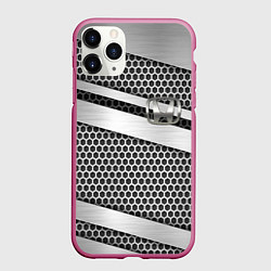 Чехол iPhone 11 Pro матовый Honda metal steel, цвет: 3D-малиновый