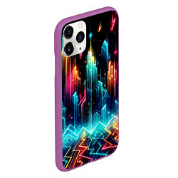 Чехол iPhone 11 Pro матовый Neon fantastic metropolis - vaporwave, цвет: 3D-фиолетовый — фото 2