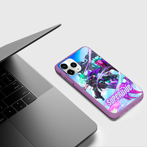 Чехол iPhone 11 Pro матовый Герои из Supervive / 3D-Фиолетовый – фото 3