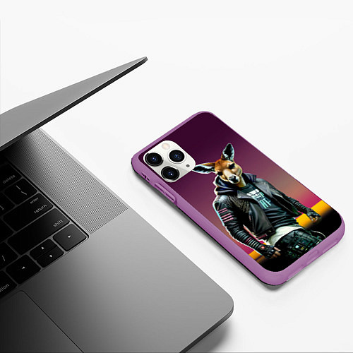 Чехол iPhone 11 Pro матовый Cool Kenga - ai art fantasy / 3D-Фиолетовый – фото 3