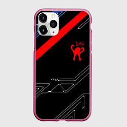 Чехол iPhone 11 Pro матовый Ъуъ Съука sport geometry, цвет: 3D-малиновый