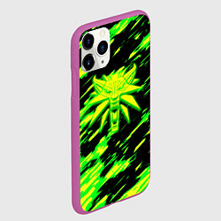 Чехол iPhone 11 Pro матовый Ведьмак кислотный волк, цвет: 3D-фиолетовый — фото 2