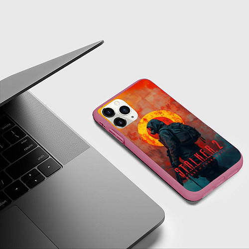 Чехол iPhone 11 Pro матовый Stalker 2 poster art / 3D-Малиновый – фото 3