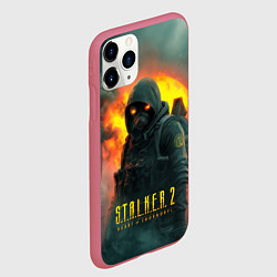 Чехол iPhone 11 Pro матовый Stalker 2 боец, цвет: 3D-малиновый — фото 2