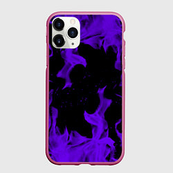 Чехол iPhone 11 Pro матовый Неоновый фиолетовый огонь, цвет: 3D-малиновый