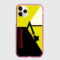 Чехол iPhone 11 Pro матовый Assassins Creed geometry logo, цвет: 3D-малиновый