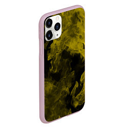 Чехол iPhone 11 Pro матовый Жёлтый дым в огне, цвет: 3D-розовый — фото 2