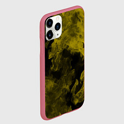 Чехол iPhone 11 Pro матовый Жёлтый дым в огне, цвет: 3D-малиновый — фото 2