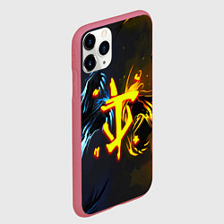 Чехол iPhone 11 Pro матовый Doom logo monster, цвет: 3D-малиновый — фото 2
