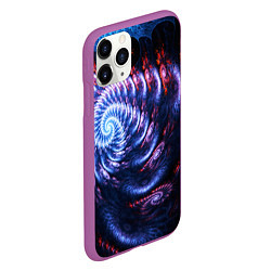 Чехол iPhone 11 Pro матовый Оптический фрактальный узор текстура, цвет: 3D-фиолетовый — фото 2