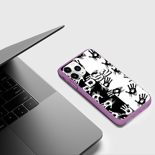 Чехол iPhone 11 Pro матовый Death stranding 2 руки / 3D-Фиолетовый – фото 3