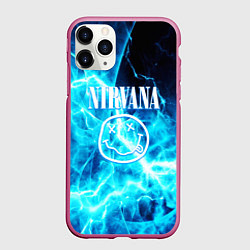 Чехол iPhone 11 Pro матовый Nirvana electro, цвет: 3D-малиновый