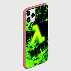 Чехол iPhone 11 Pro матовый Half life кислотное лого огонь, цвет: 3D-малиновый — фото 2
