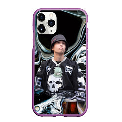 Чехол iPhone 11 Pro матовый Slava Marlow music artist, цвет: 3D-фиолетовый