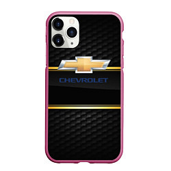 Чехол iPhone 11 Pro матовый Chevrolet auto steel, цвет: 3D-малиновый