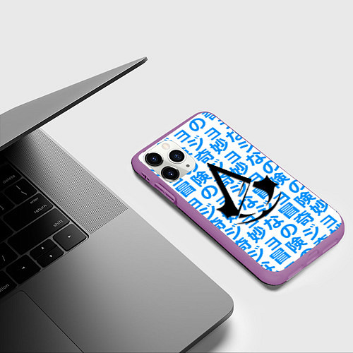 Чехол iPhone 11 Pro матовый Assassins Creed japan game / 3D-Фиолетовый – фото 3