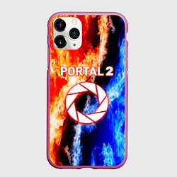 Чехол iPhone 11 Pro матовый Portal битва огней, цвет: 3D-малиновый