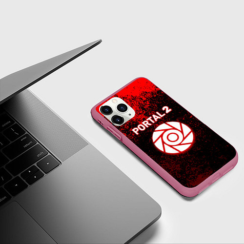 Чехол iPhone 11 Pro матовый Half life красные краски / 3D-Малиновый – фото 3