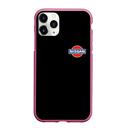 Чехол iPhone 11 Pro матовый Nissan logo steel, цвет: 3D-малиновый