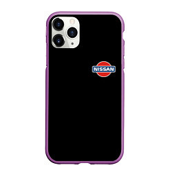 Чехол iPhone 11 Pro матовый Nissan logo steel, цвет: 3D-фиолетовый