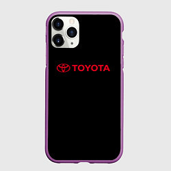 Чехол iPhone 11 Pro матовый Toyota red logo auto, цвет: 3D-фиолетовый