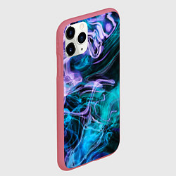 Чехол iPhone 11 Pro матовый Цветной дым текстура, цвет: 3D-малиновый — фото 2