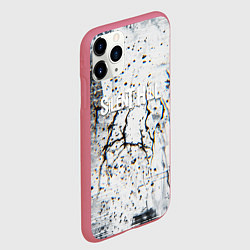 Чехол iPhone 11 Pro матовый Silenthill текстура глитч, цвет: 3D-малиновый — фото 2