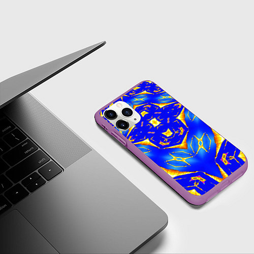 Чехол iPhone 11 Pro матовый Оптические стёкла абстракция / 3D-Фиолетовый – фото 3