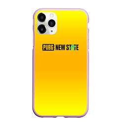 Чехол iPhone 11 Pro матовый PUBG gradient steel, цвет: 3D-розовый