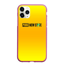 Чехол iPhone 11 Pro матовый PUBG gradient steel, цвет: 3D-малиновый