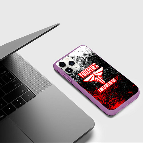 Чехол iPhone 11 Pro матовый Цикады последние из нас краски / 3D-Фиолетовый – фото 3