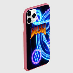 Чехол iPhone 11 Pro матовый Doom мистические символы, цвет: 3D-малиновый — фото 2
