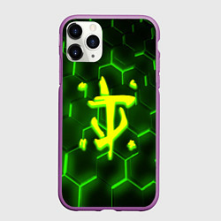 Чехол iPhone 11 Pro матовый Doom кислотная броня, цвет: 3D-фиолетовый