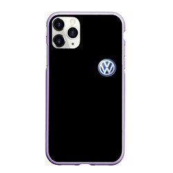 Чехол iPhone 11 Pro матовый Volkswagen logo auto, цвет: 3D-светло-сиреневый