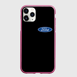 Чехол iPhone 11 Pro матовый FORD logo auto, цвет: 3D-малиновый
