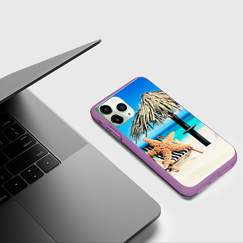 Чехол iPhone 11 Pro матовый Resort / 3D-Фиолетовый – фото 3