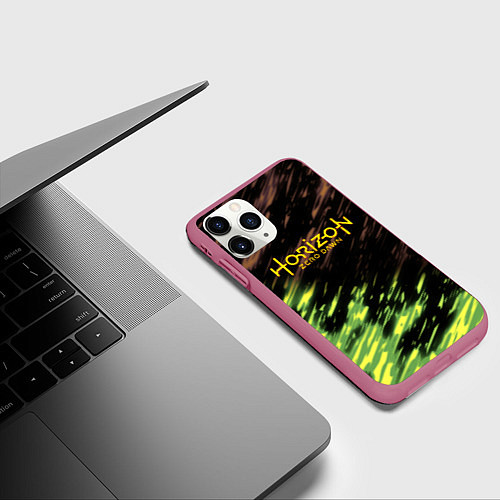 Чехол iPhone 11 Pro матовый Horizon: Zero Dawn краски / 3D-Малиновый – фото 3
