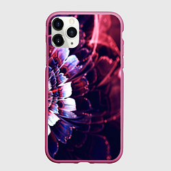 Чехол iPhone 11 Pro матовый Фрактальный цветок абстракция, цвет: 3D-малиновый