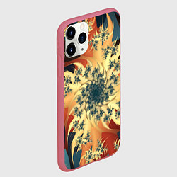 Чехол iPhone 11 Pro матовый Оптические узоры фракталы, цвет: 3D-малиновый — фото 2