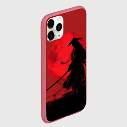 Чехол iPhone 11 Pro матовый Самурай на закате, цвет: 3D-малиновый — фото 2
