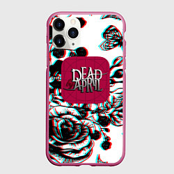 Чехол iPhone 11 Pro матовый Dead by april rose glitch, цвет: 3D-малиновый