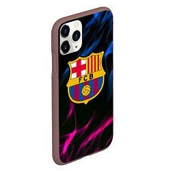 Чехол iPhone 11 Pro матовый Barcelona neon flame, цвет: 3D-коричневый — фото 2