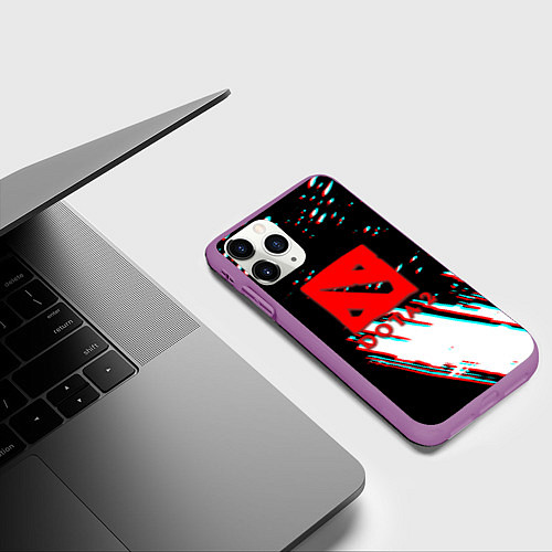 Чехол iPhone 11 Pro матовый Dota 2 glitch color / 3D-Фиолетовый – фото 3