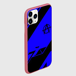 Чехол iPhone 11 Pro матовый Анархия геометрия, цвет: 3D-малиновый — фото 2