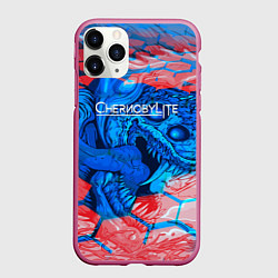 Чехол iPhone 11 Pro матовый Chernobylite monster, цвет: 3D-малиновый