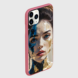 Чехол iPhone 11 Pro матовый Art портрет, цвет: 3D-малиновый — фото 2
