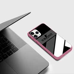 Чехол iPhone 11 Pro матовый Counter strike geometry steel, цвет: 3D-малиновый — фото 2